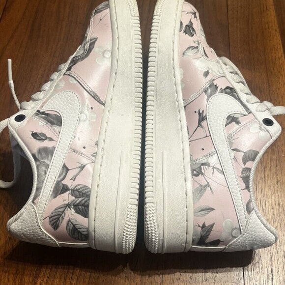 Nike Air Force 1 Low Floral Pink Grey Sneakers Women's Size 8 - Picture 7 of 10